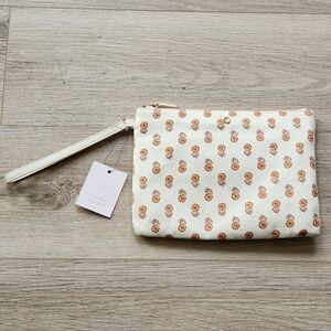 LC Lauren Conrad Leolani Canvas Sunflower Wristlet Cotton NWT Summer Beach